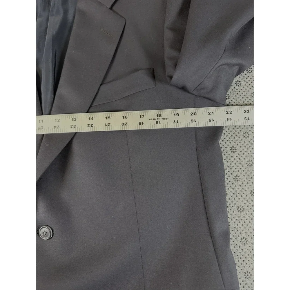 Hickey Freeman Ltd. Dillards 42 R Black Blazer 2 Button Closure 100% Wool USA